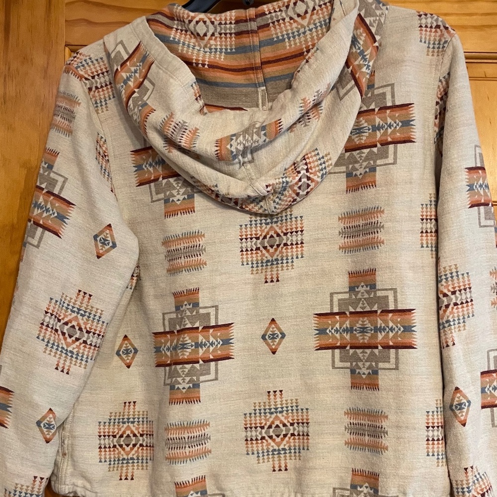 Pendleton Button Front Beach Hoody Double Soft Cotton‎ Aztec Tribal Women's XL - Picture 6 of 6